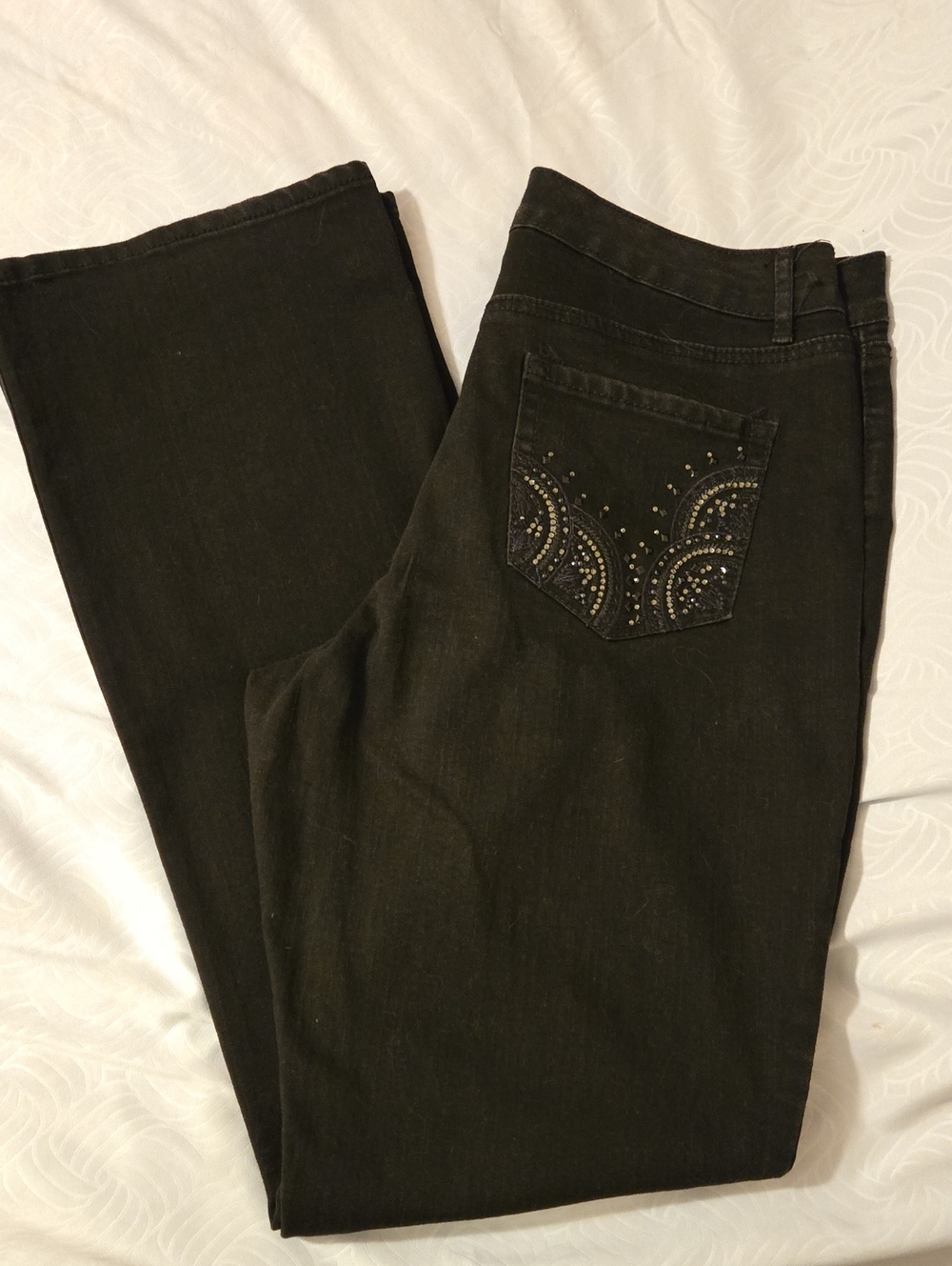 Code Bleu Black Women’s Boot Cut Jeans with Embellished Back Pocket